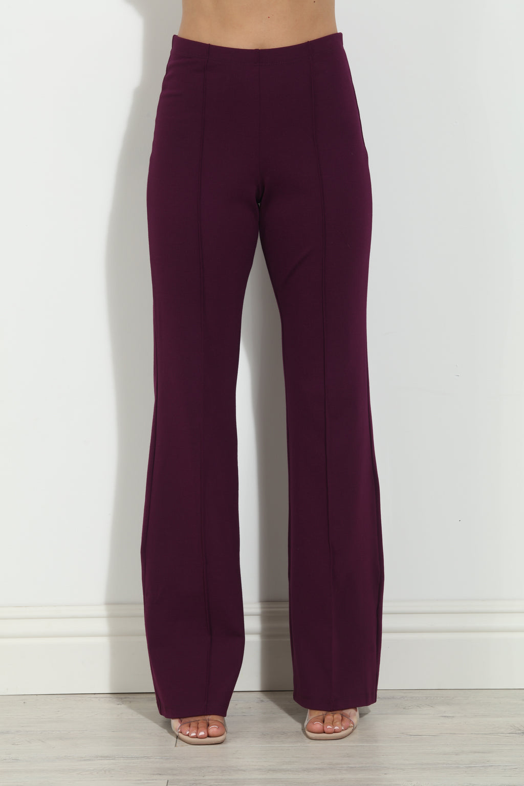 Plum Ponti Flare Leg Pants-BEST SELLER