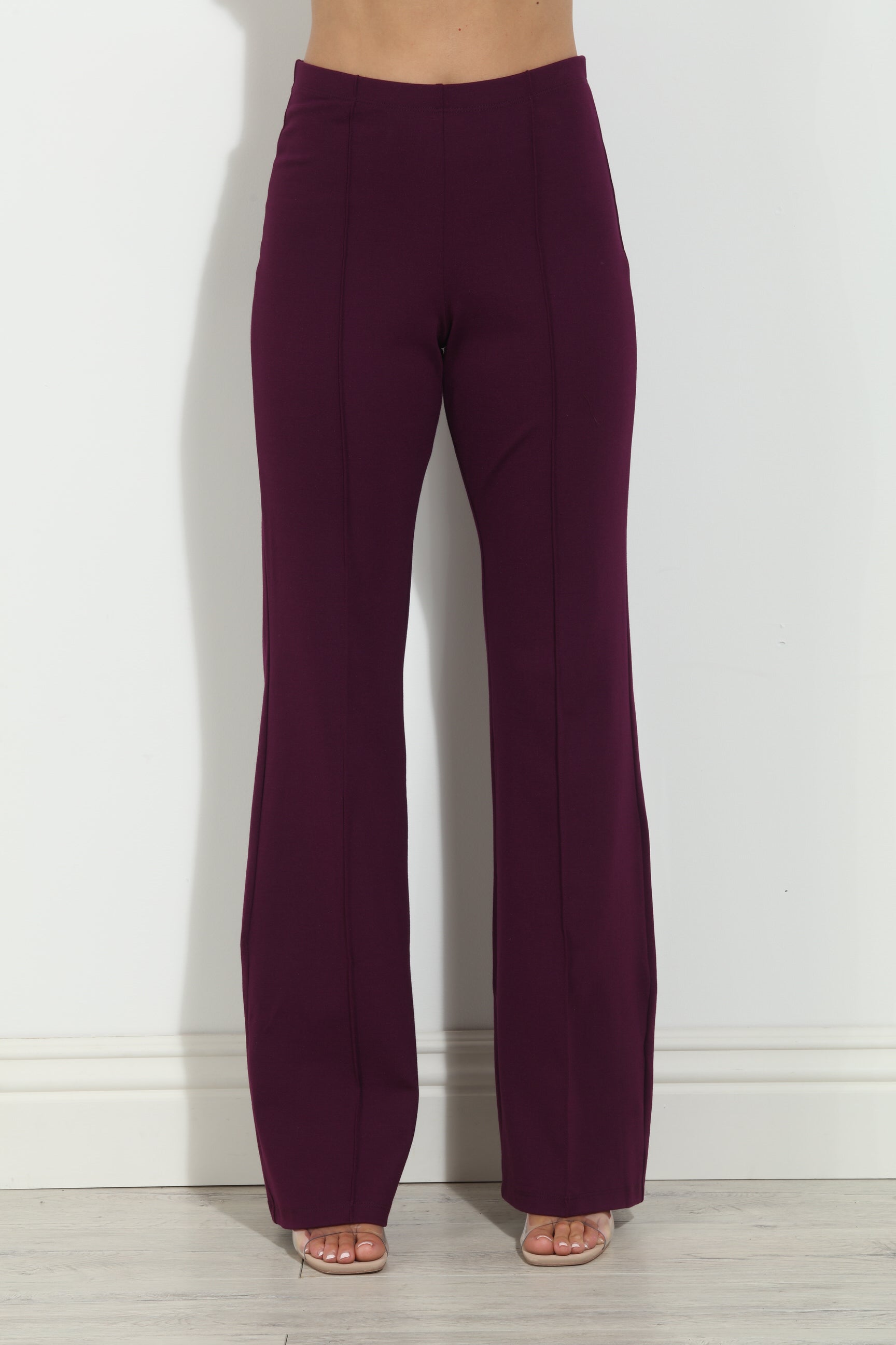 Plum Ponti Flare Leg Pants-BEST SELLER