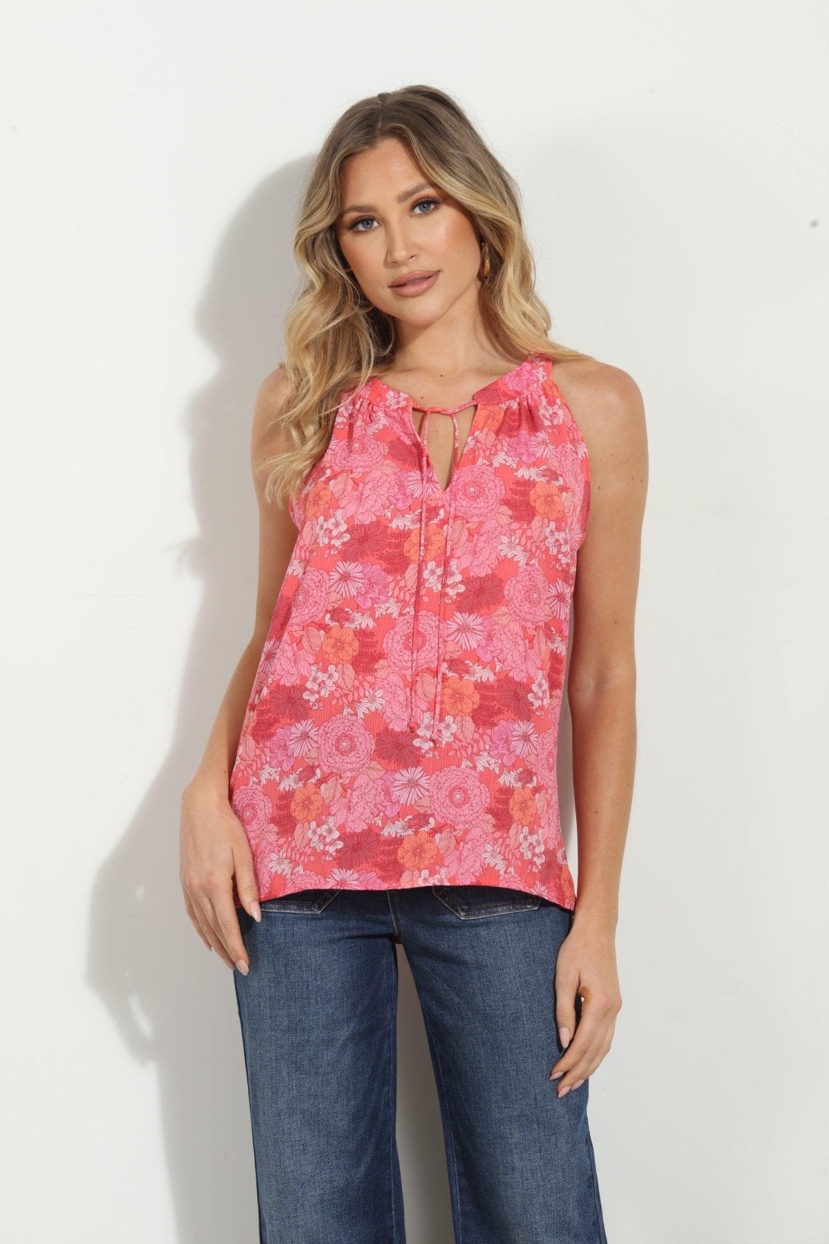 Syrus Split Neck Halter Top- FINAL SALE