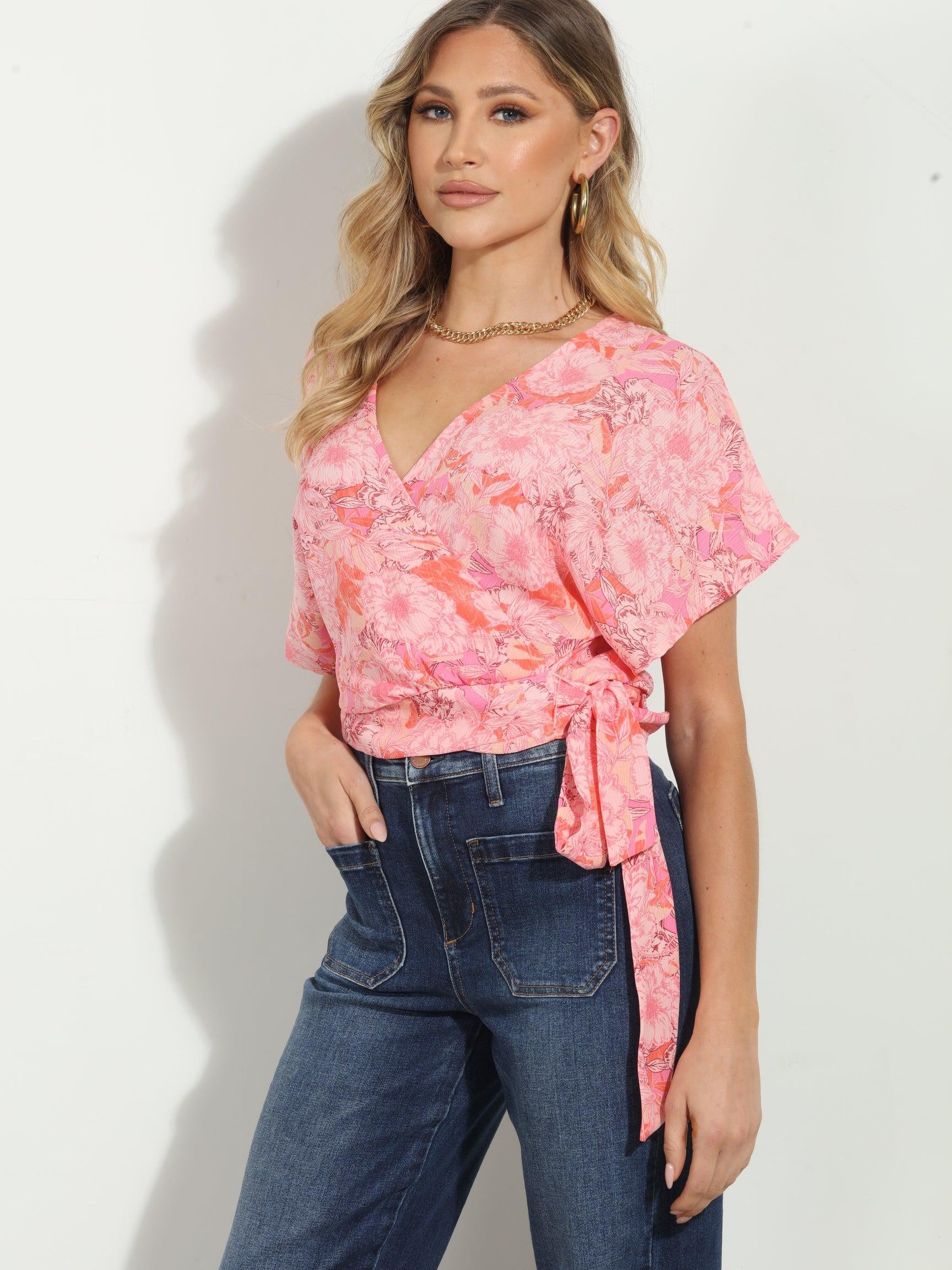 Nikolina Mom Cropped Wrap Top-FINAL SALE
