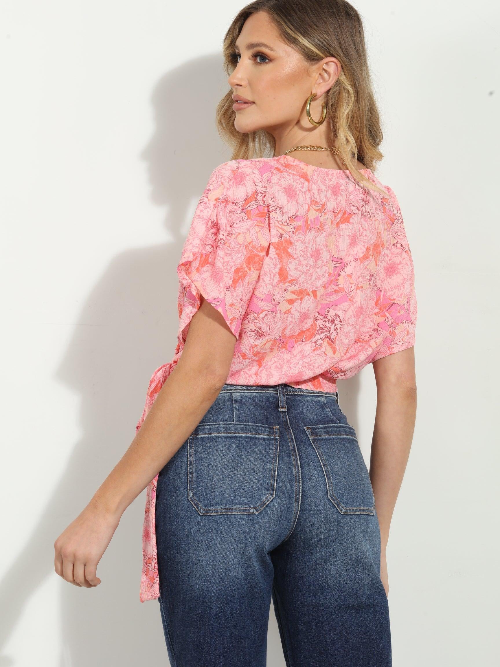 Nikolina Mom Cropped Wrap Top-FINAL SALE