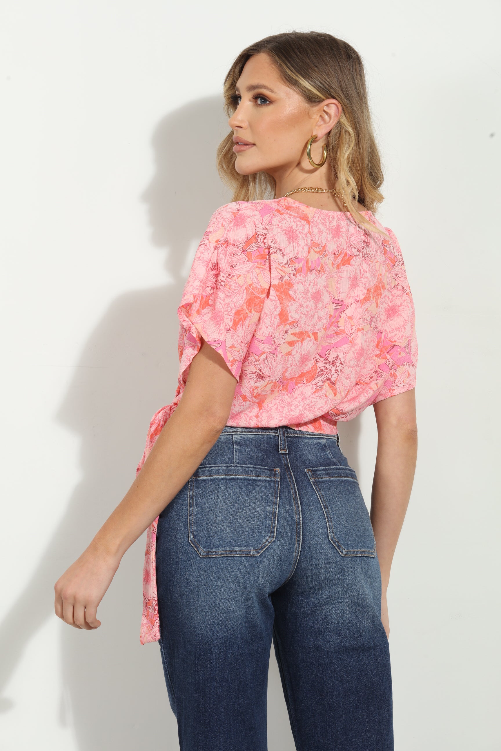 Nikolina Mom Cropped Wrap Top-FINAL SALE