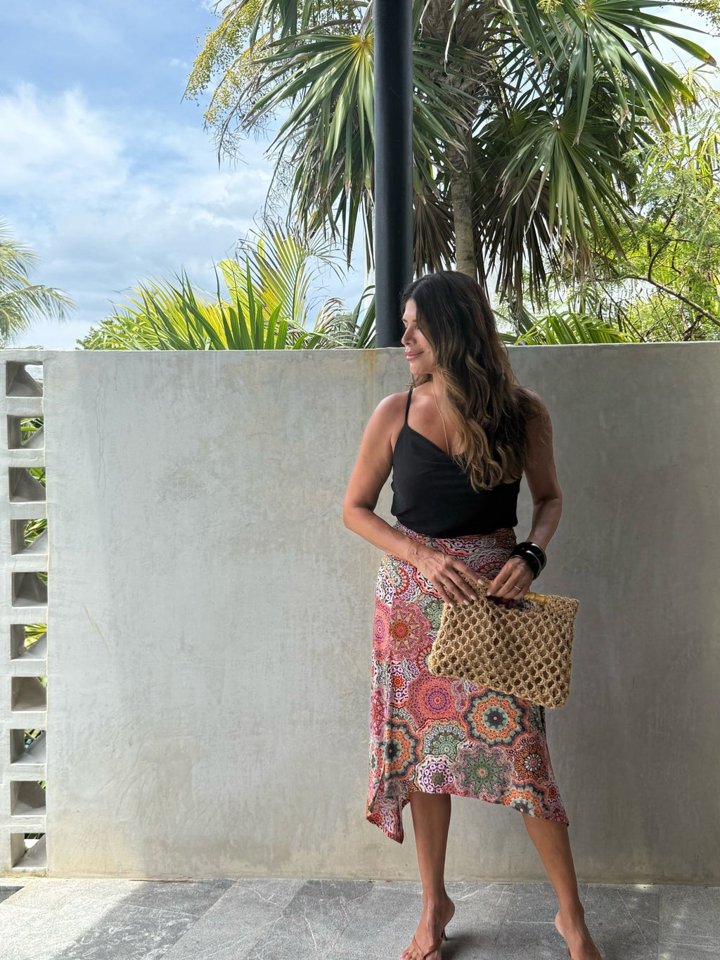 Black Stretch Draped Cami-BEST SELLER