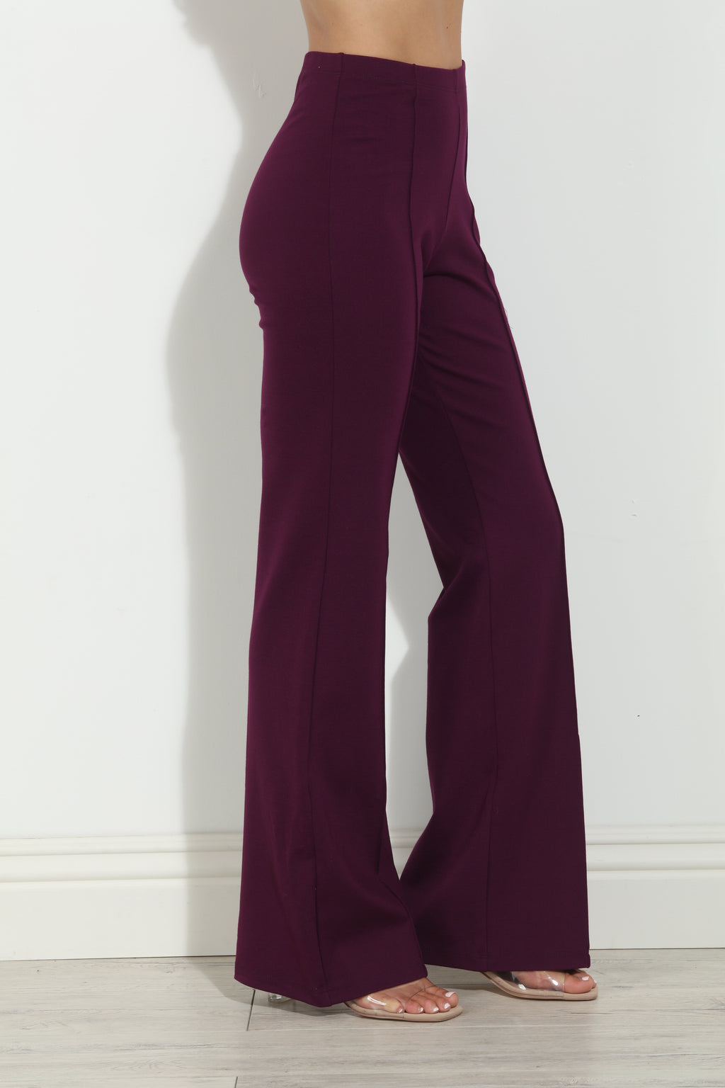Plum Ponti Flare Leg Pants-BEST SELLER