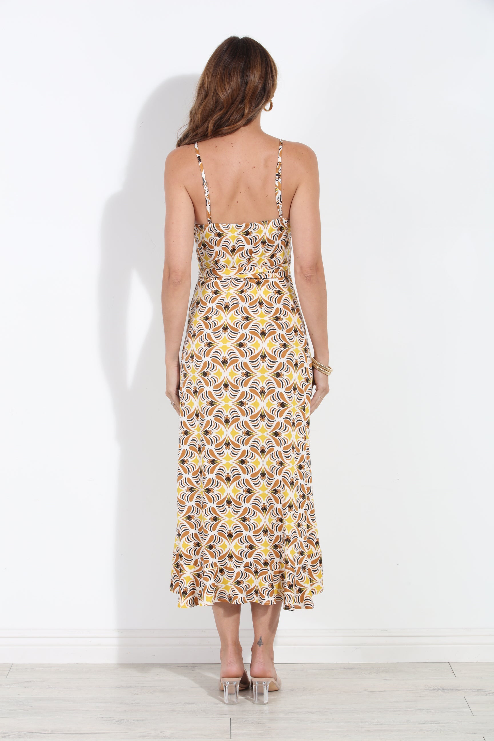 Marlowe Spaghetti Wrap Midi Dress-BEST SELLER