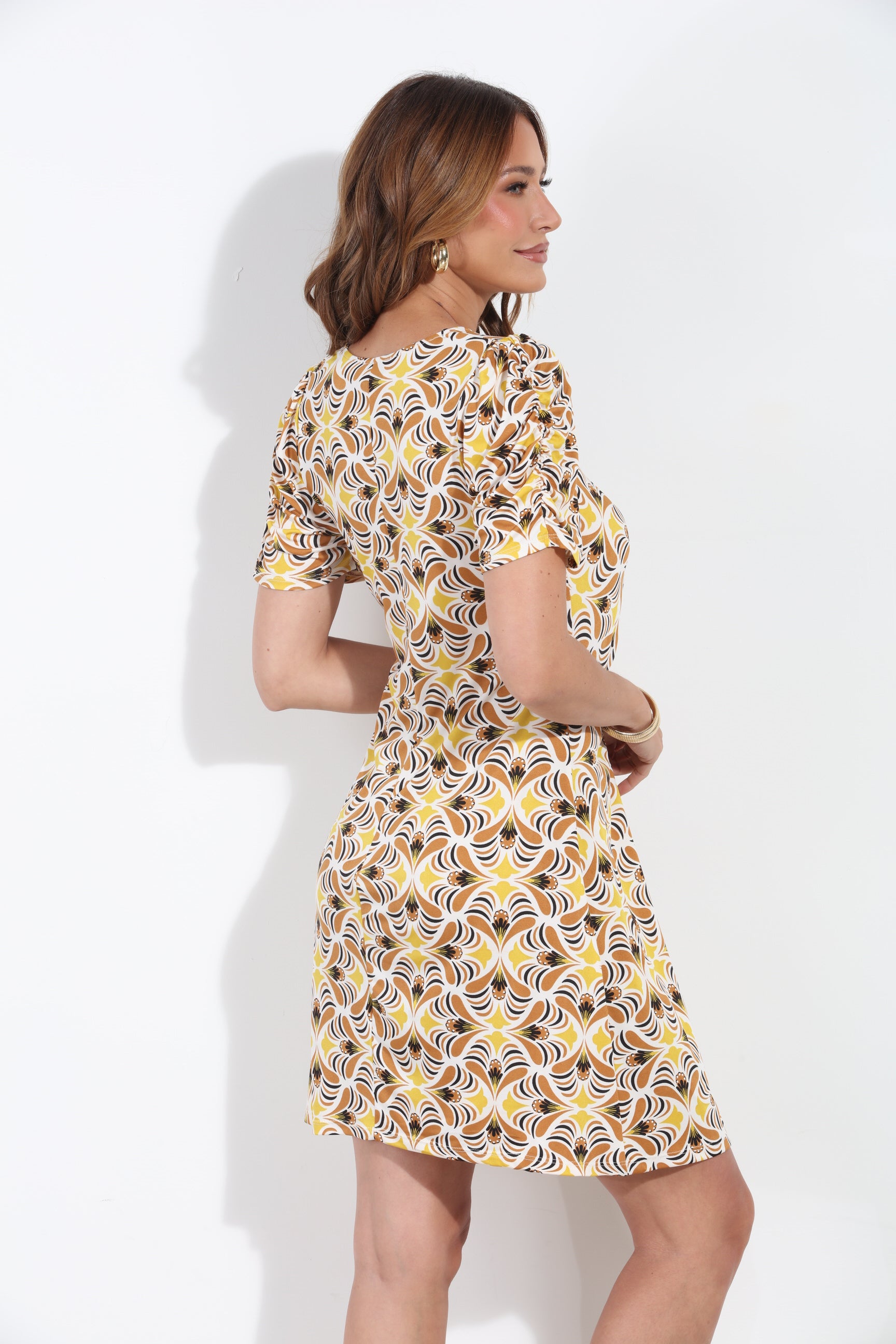 Marlowe V-Neck Shirred Dress-BEST SELLER