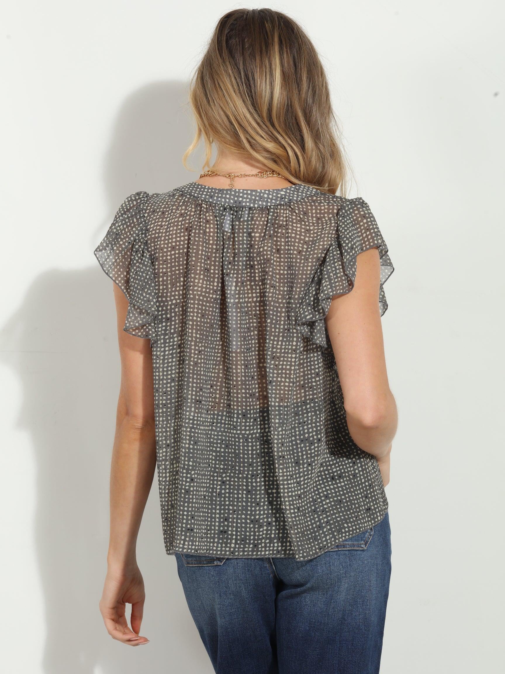 Dayna Chiffon Split Neck Top-FINAL SALE