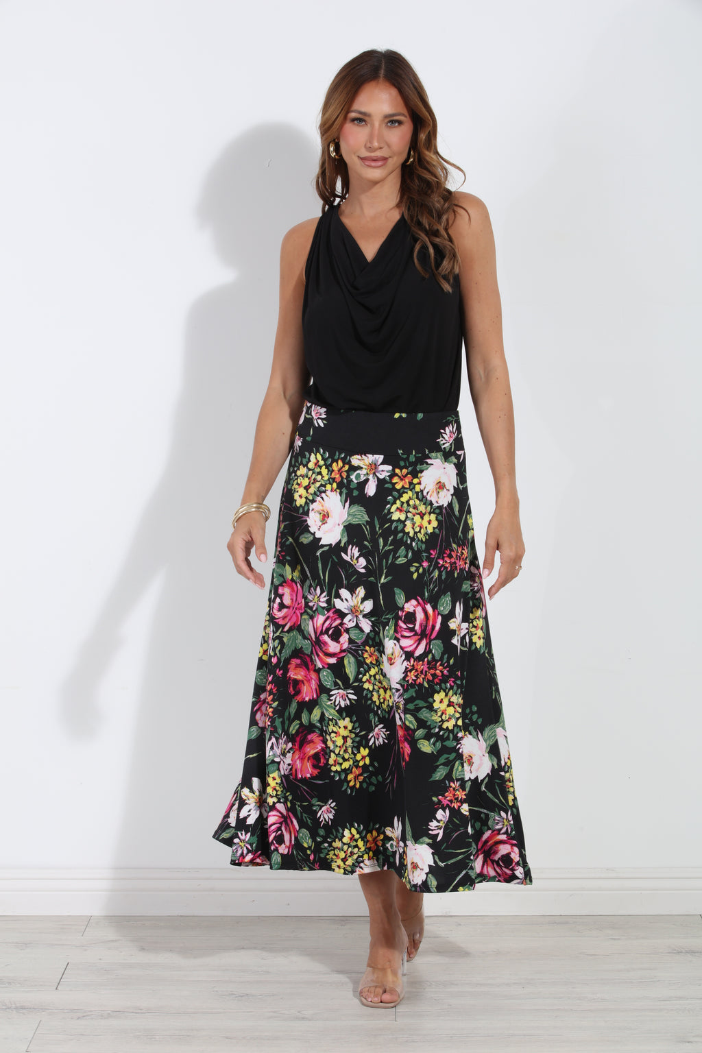 Catalina Striped Stretch Midi Skirt-BEST SELLER