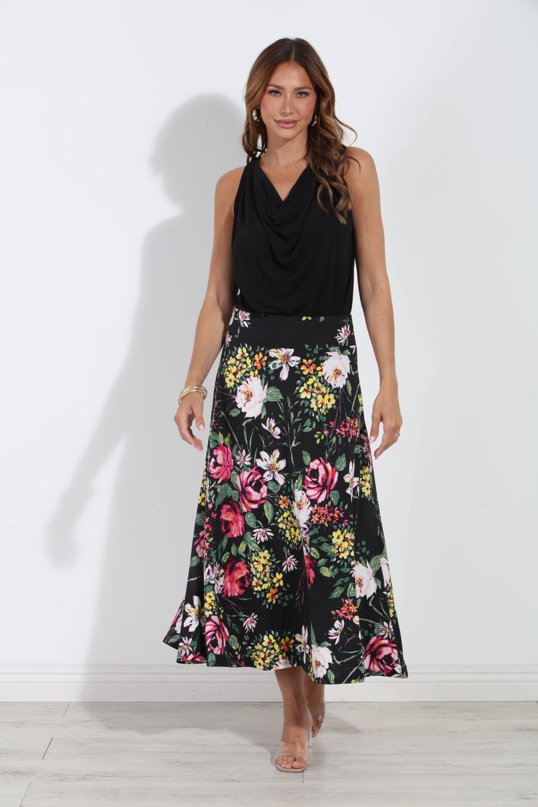Catalina Striped Stretch Midi Skirt-BEST SELLER