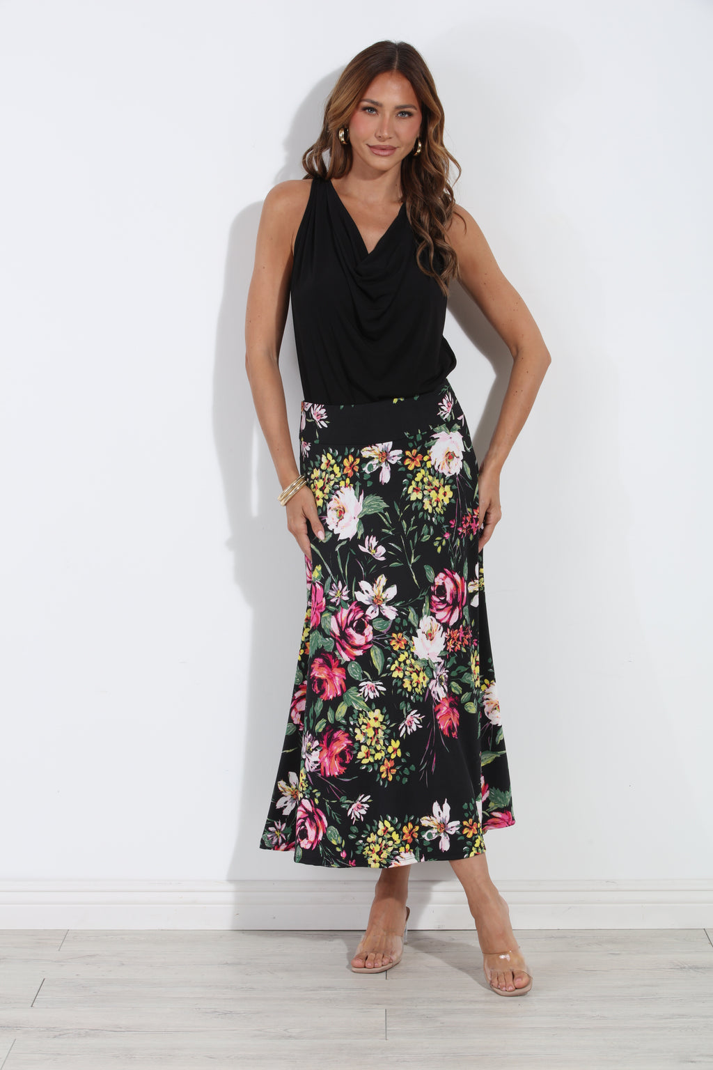 Catalina Striped Stretch Midi Skirt-BEST SELLER