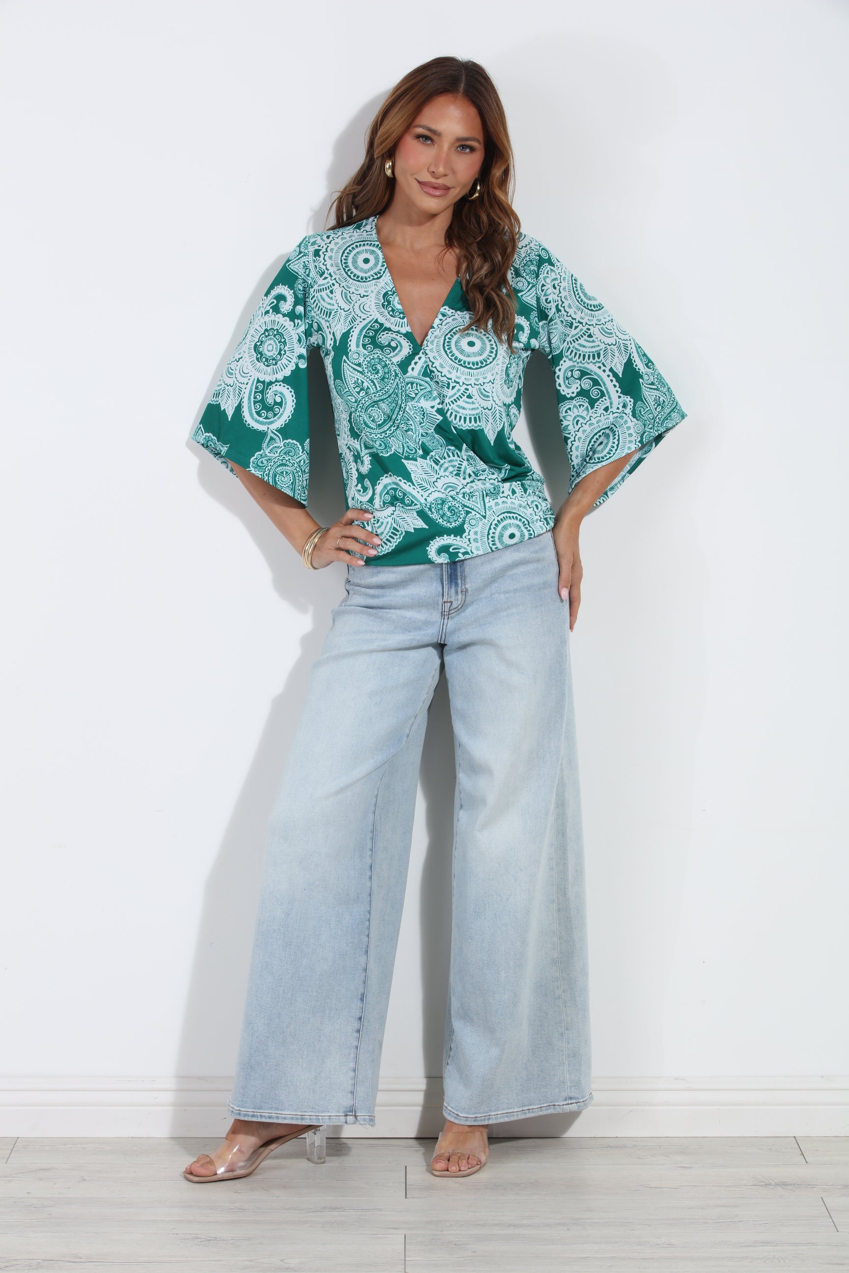 Cleo ITY Kimono Banded Top