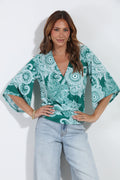Cleo ITY Kimono Banded Top