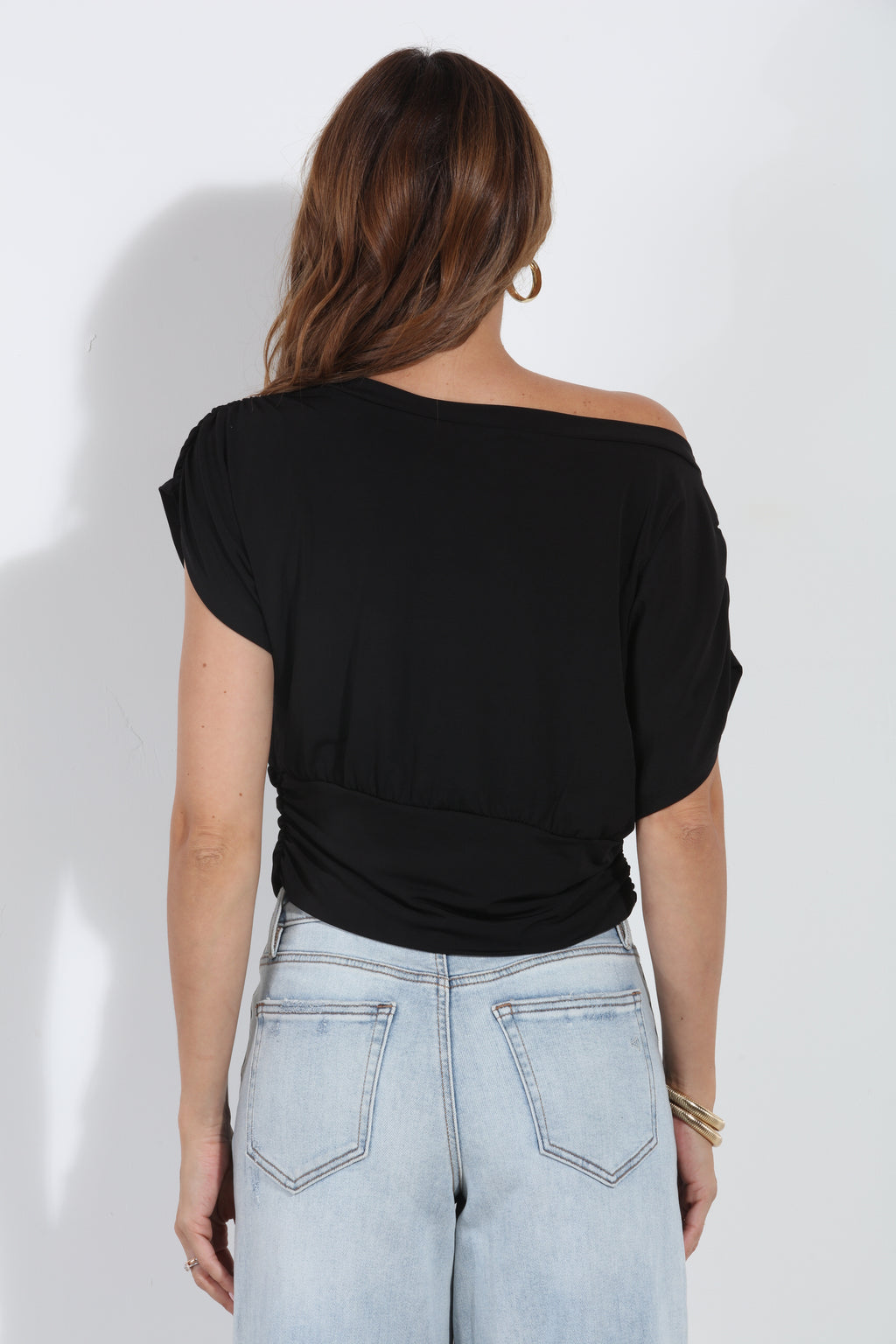Black Stretch Banded Tee
