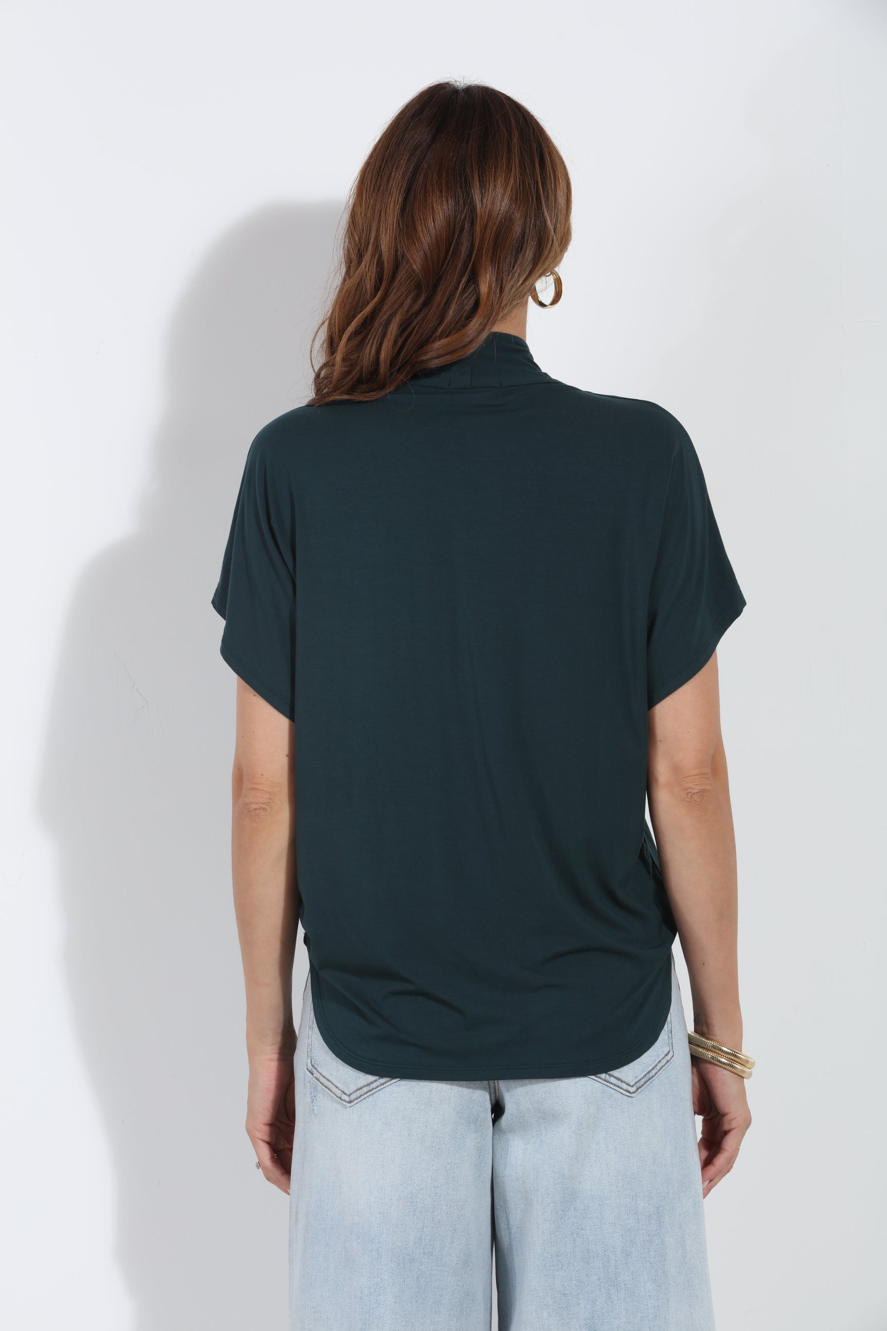 Emerald Cupro Surplice Tee-BEST SELLER