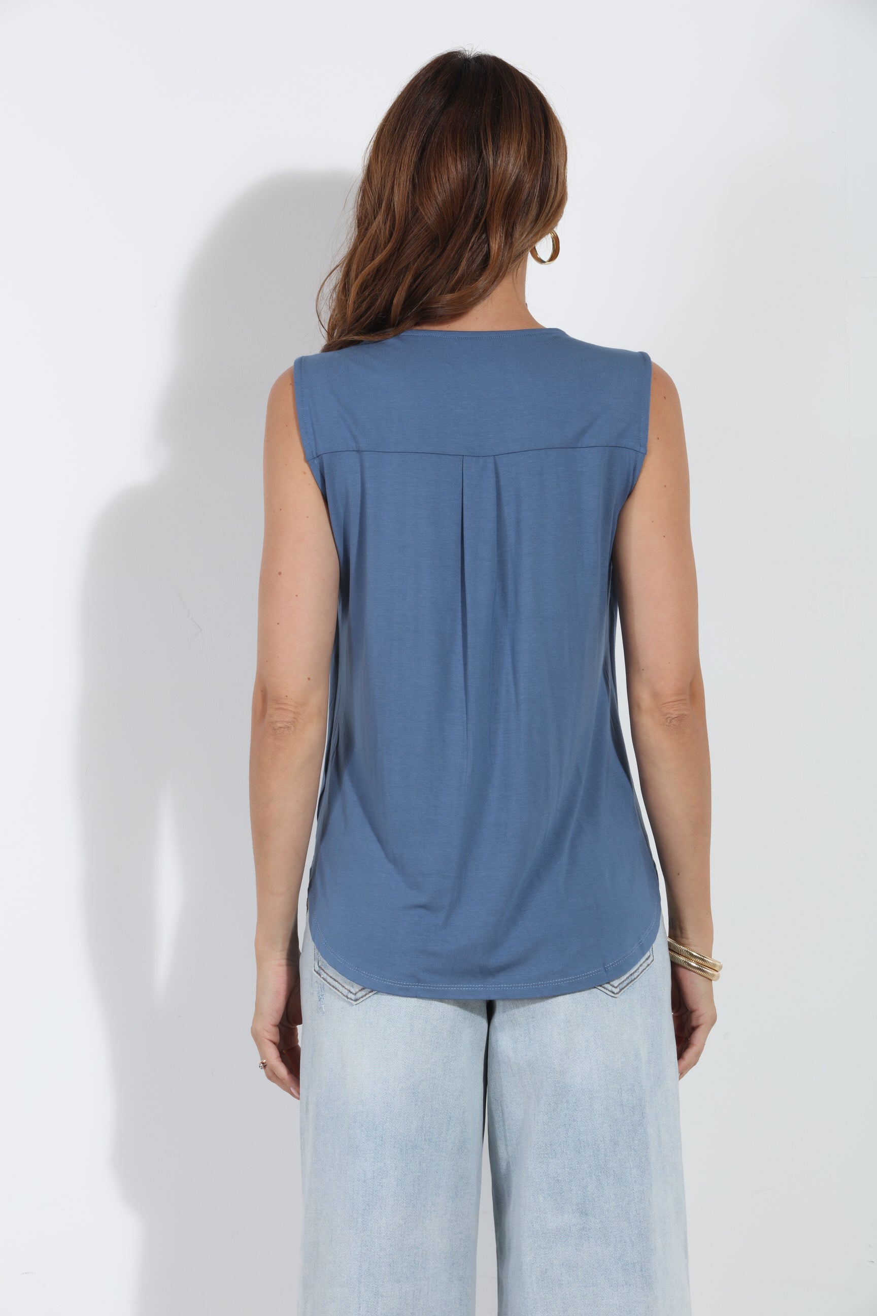 The Everyday Cupro Surplice Top - Chambray