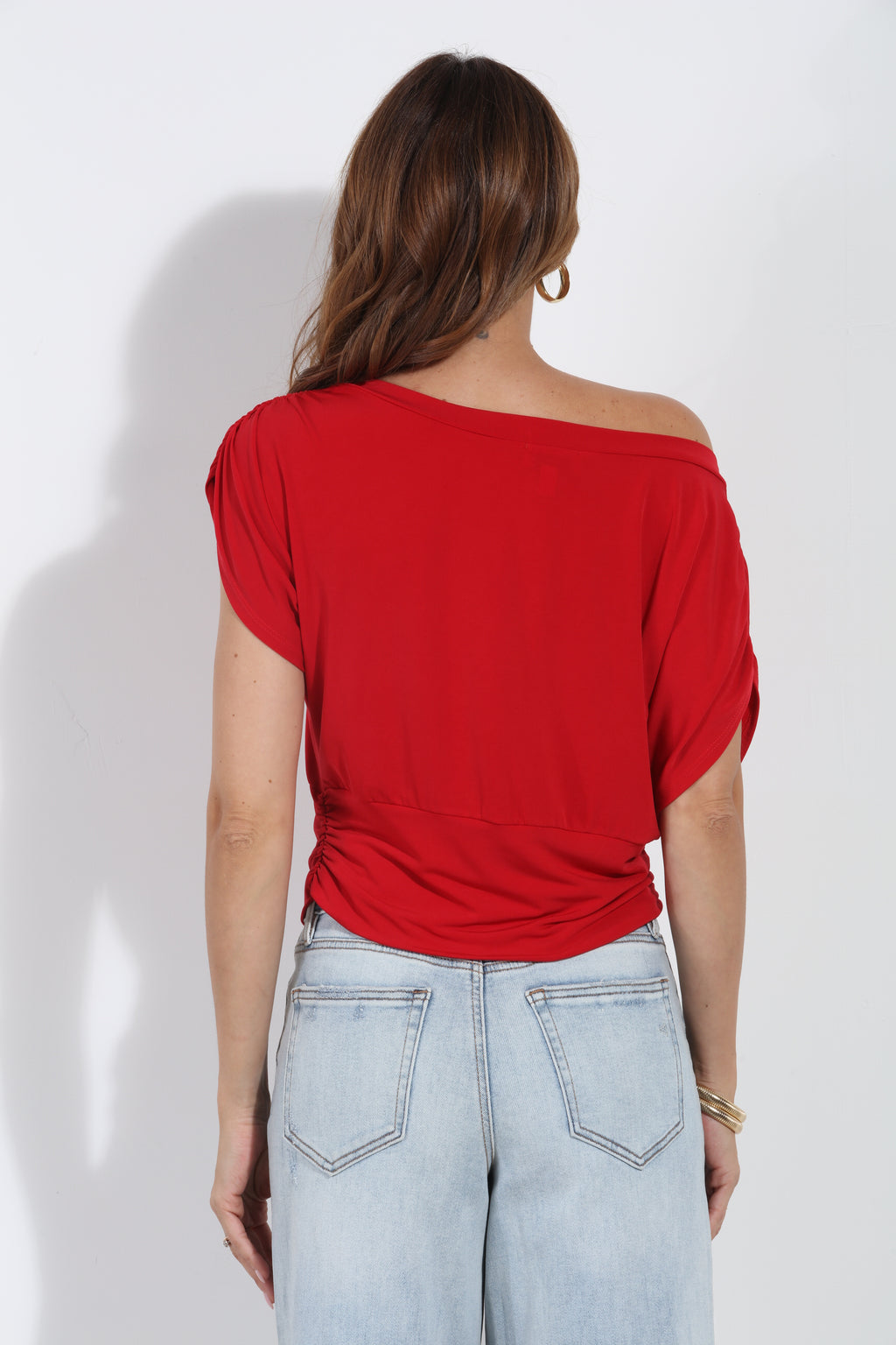 Red Stretch Banded Tee