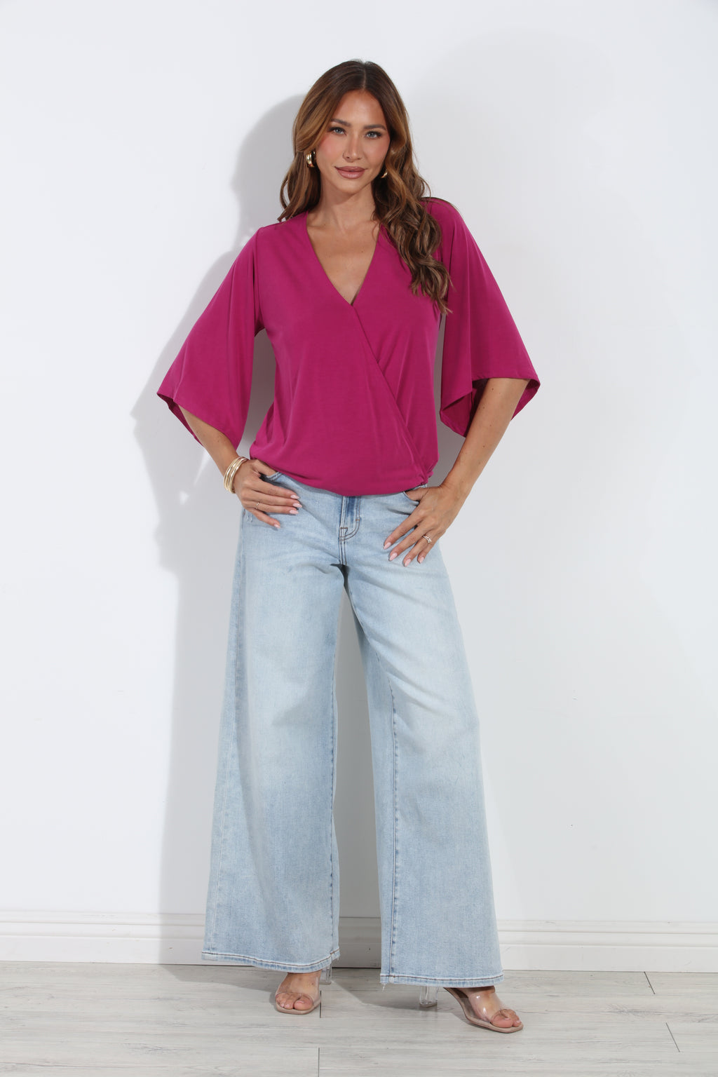 Mulberry Cupro Surplice Top-BEST SELLER