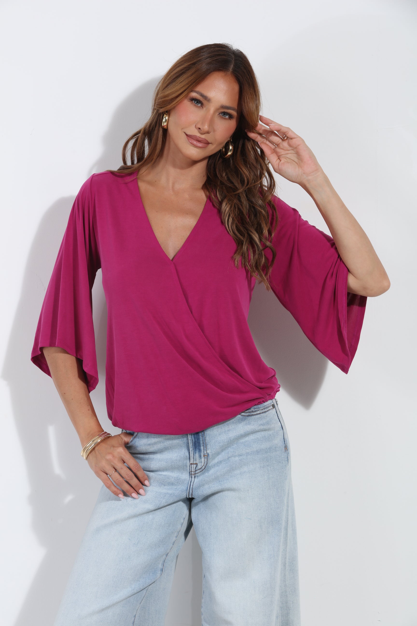 Mulberry Cupro Surplice Top-BEST SELLER