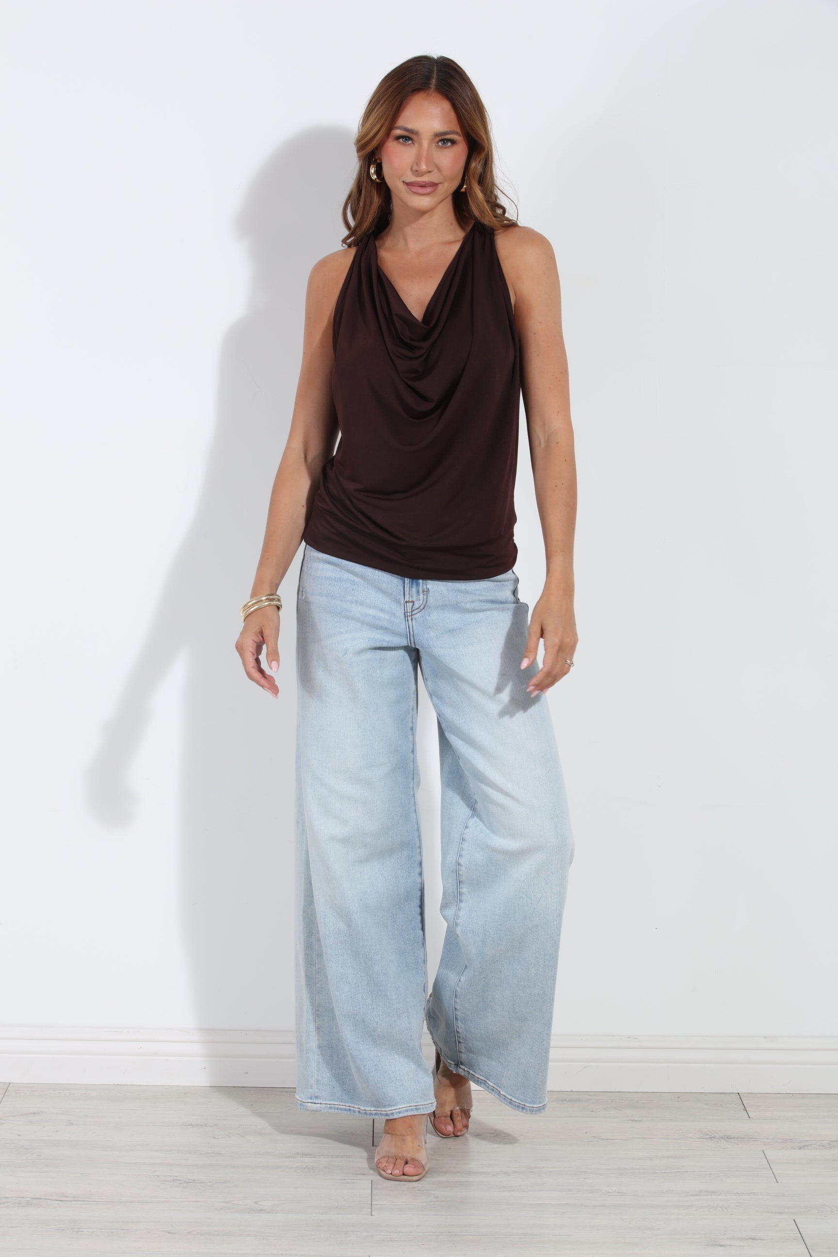 Espresso Draped Halter Top