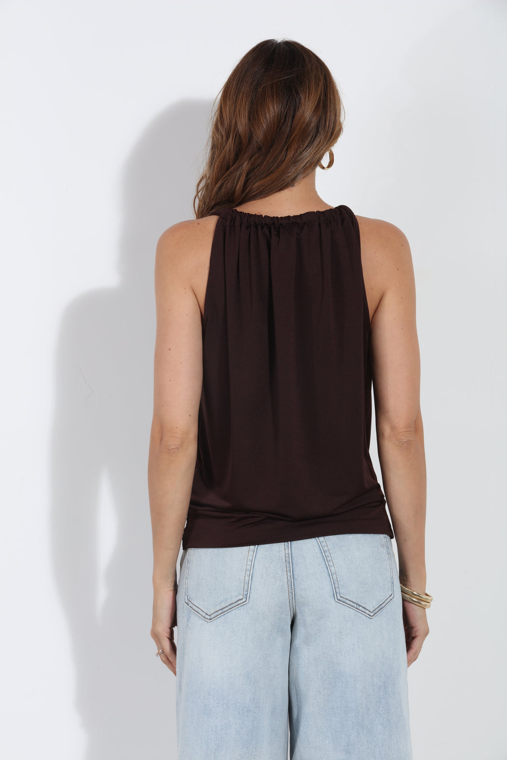 Espresso Draped Halter Top