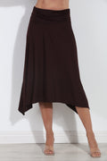 Espresso Bias Cut Midi Skirt