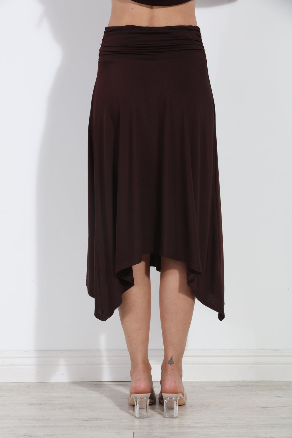 Espresso Bias Cut Midi Skirt