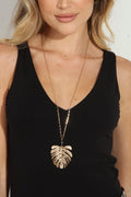 Gold Palm Leaf Statement Necklace