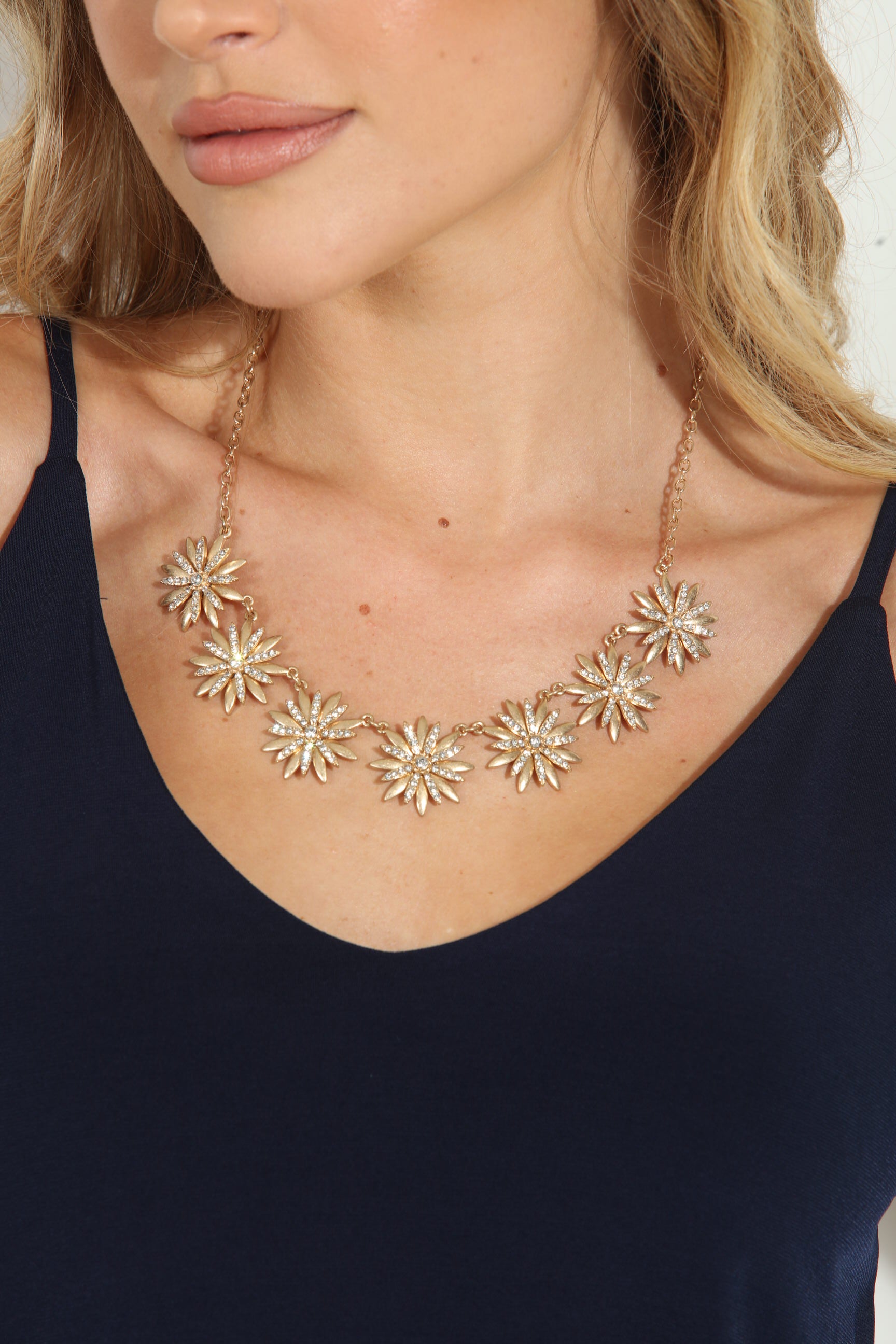 Sparkle Daisy Statement Necklace