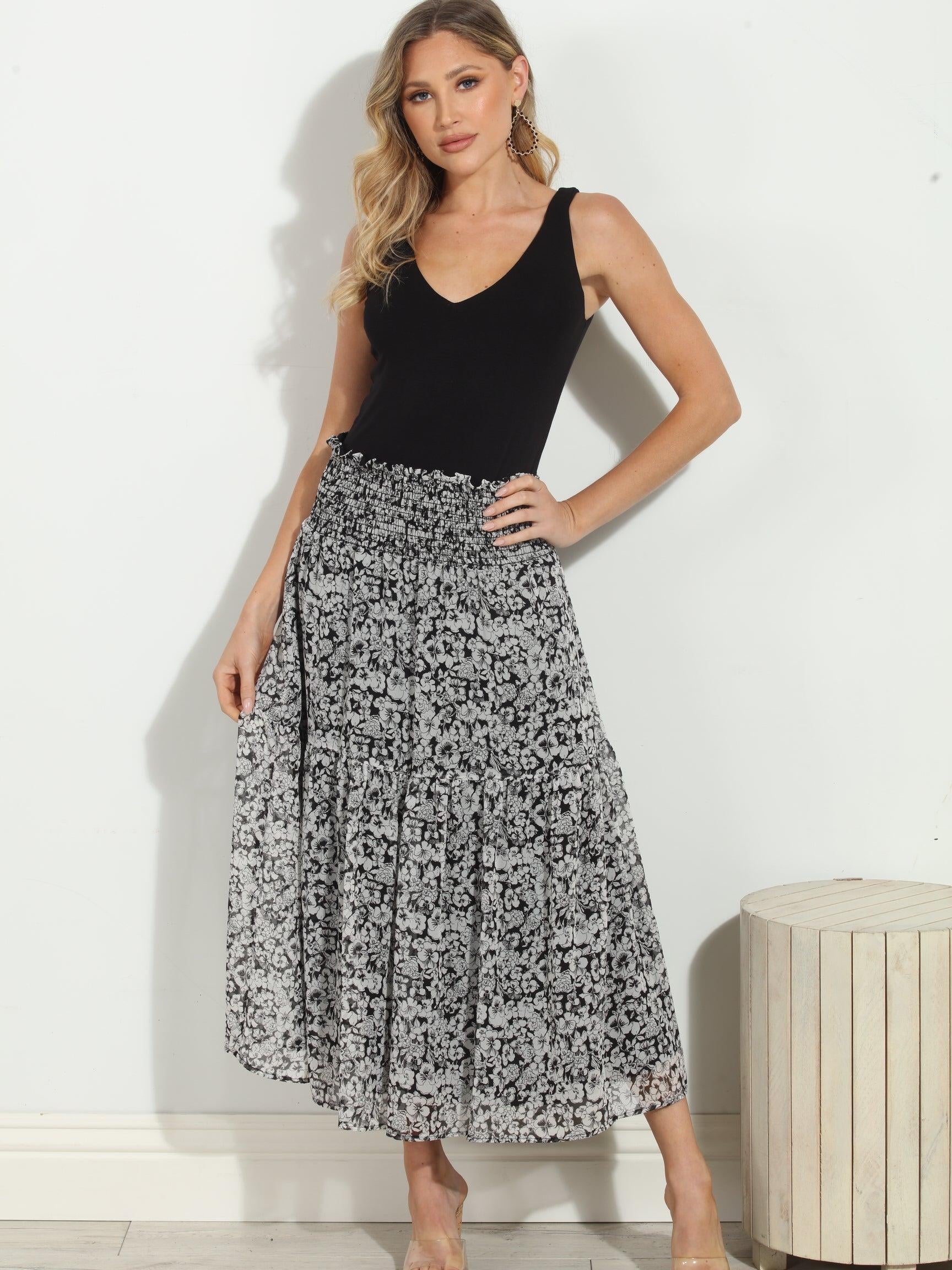 Vicky Chiffon Midi Skirt-FINAL SALE