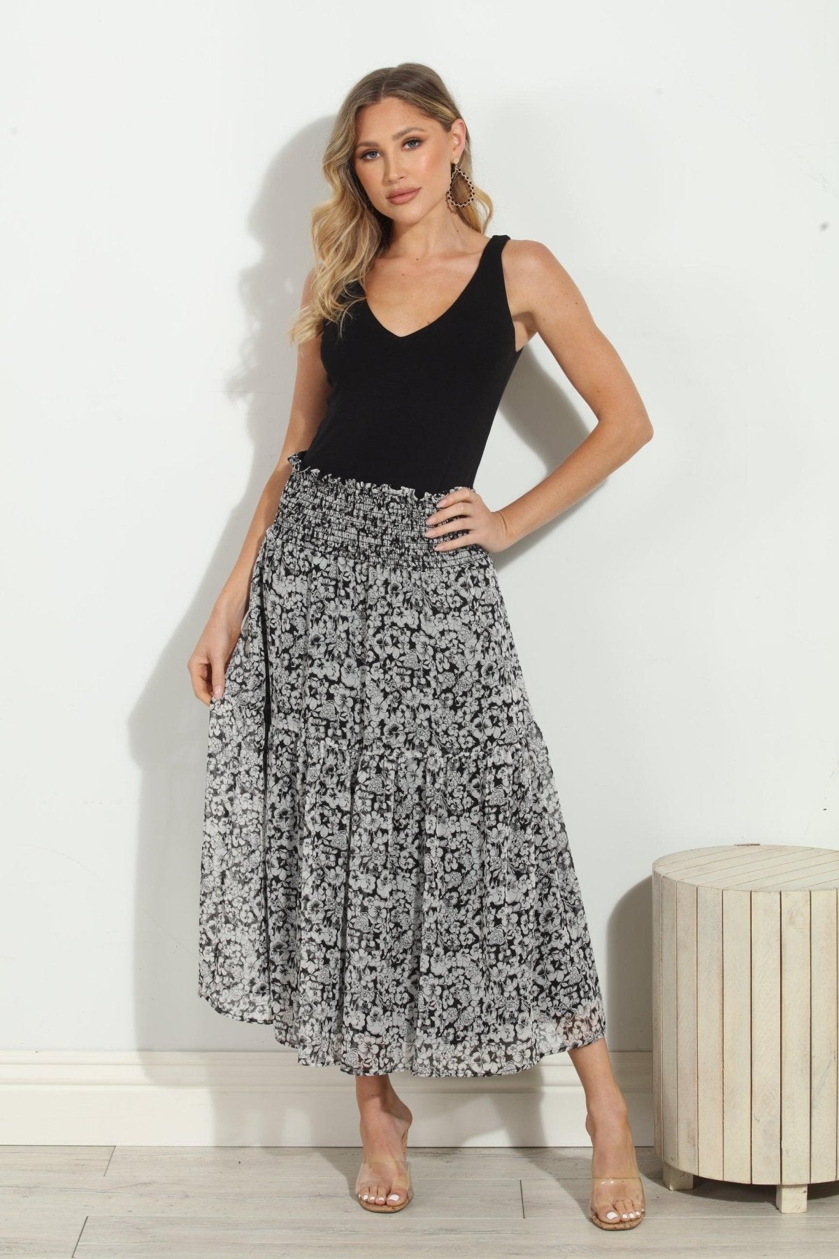 Vicky Chiffon Midi Skirt-FINAL SALE