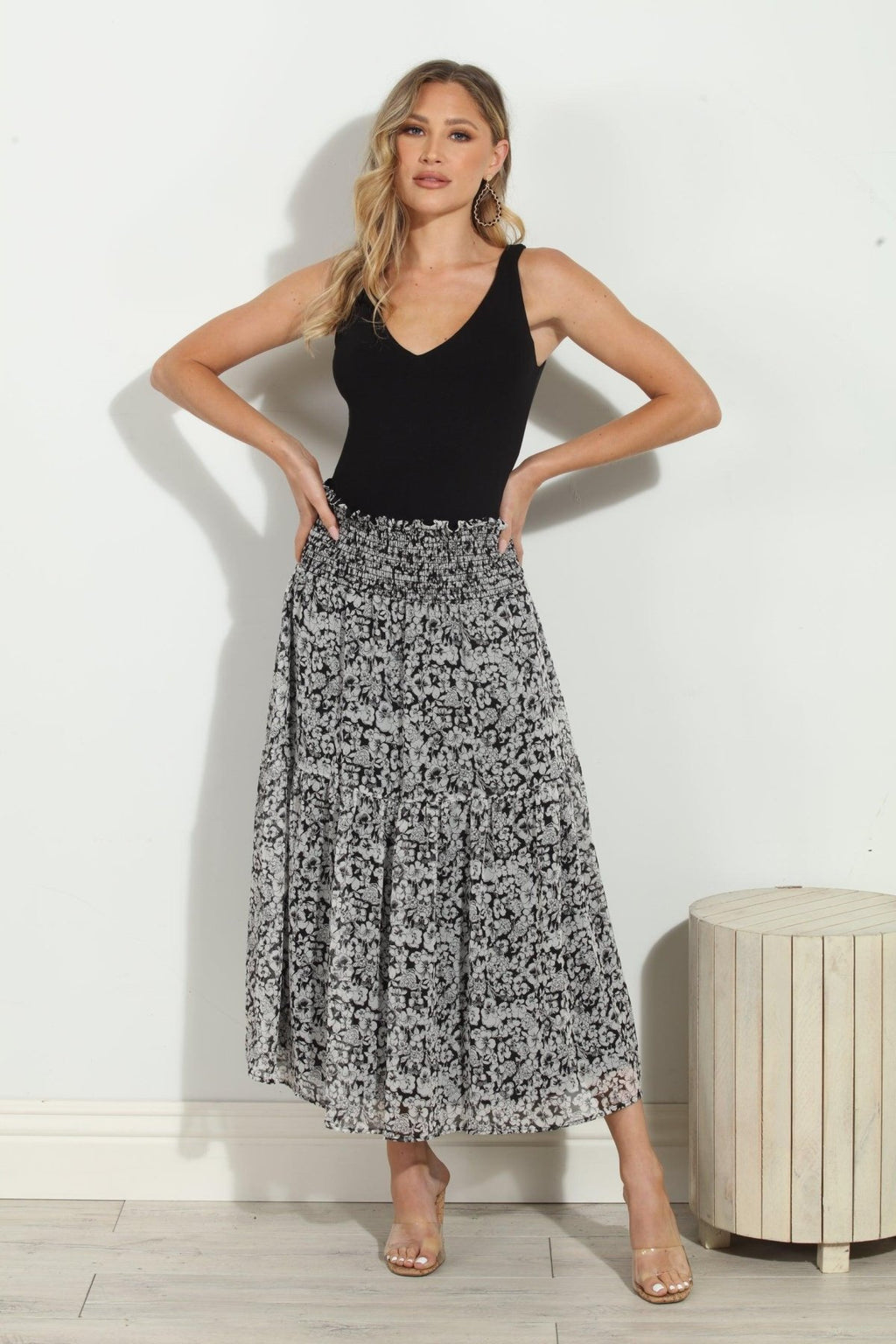 Vicky Chiffon Midi Skirt-FINAL SALE