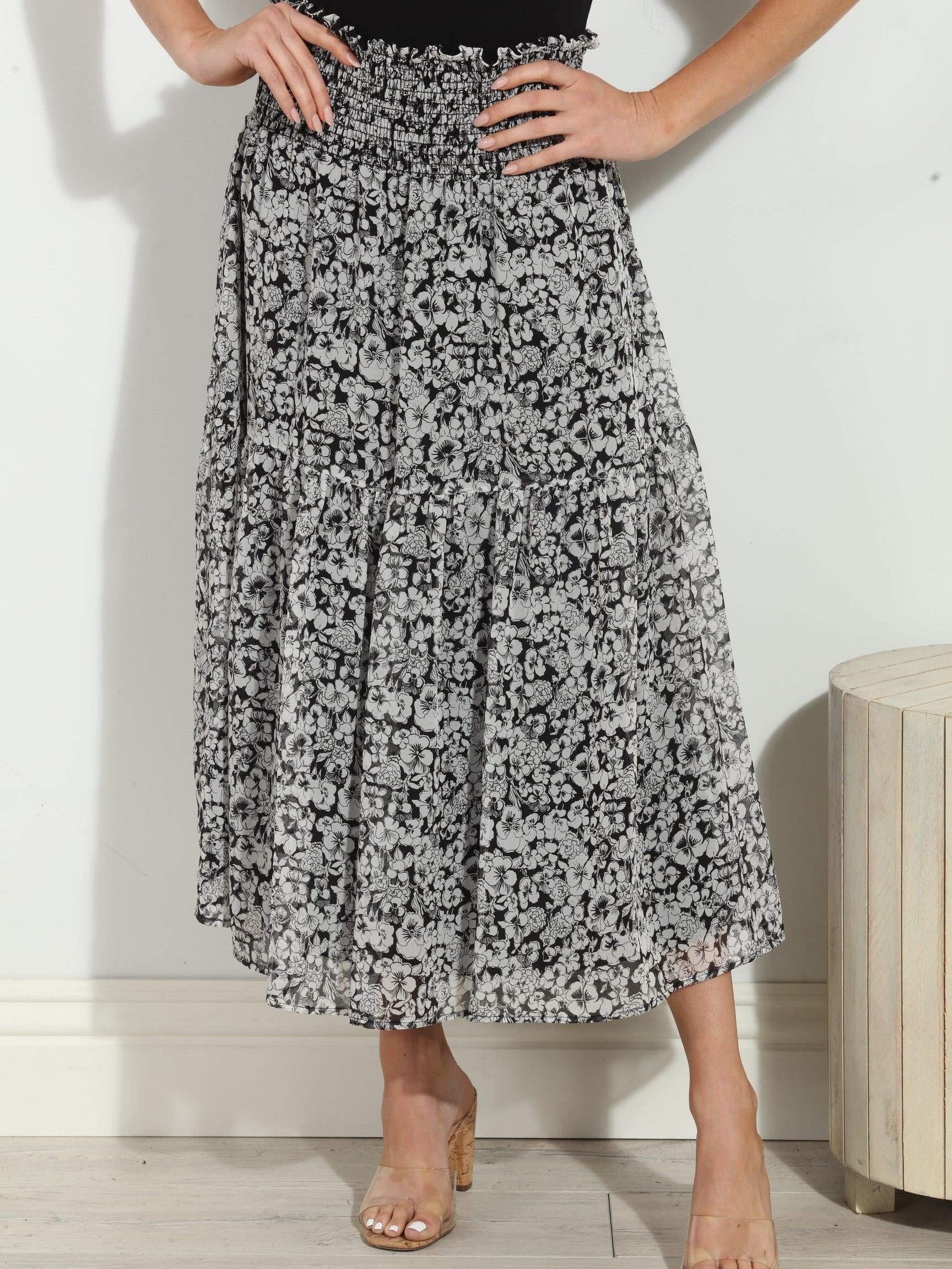 Vicky Chiffon Midi Skirt-FINAL SALE