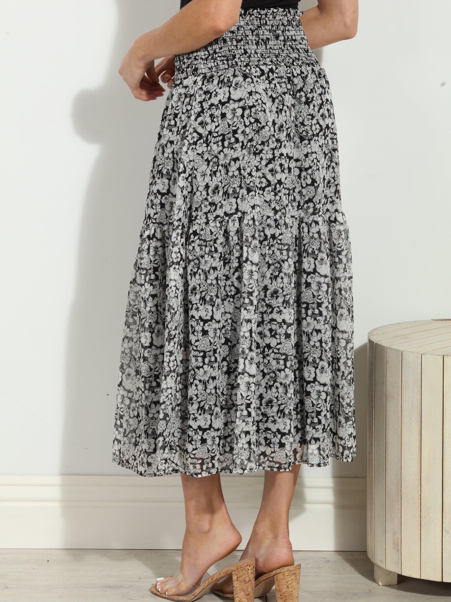 Vicky Chiffon Midi Skirt-FINAL SALE