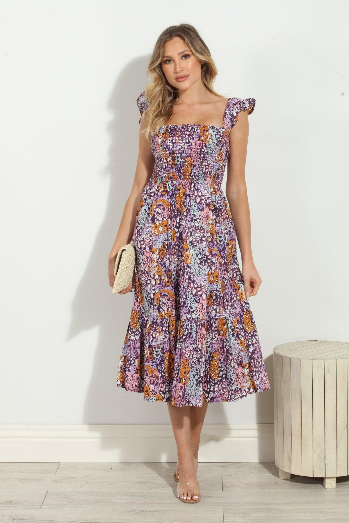 Ryland Smocked Midi Dress-FINAL SALE