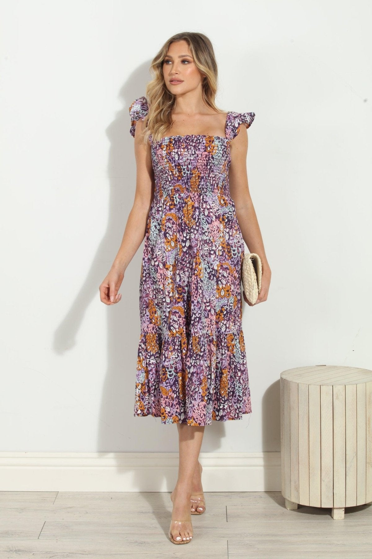 Ryland Smocked Midi Dress-FINAL SALE
