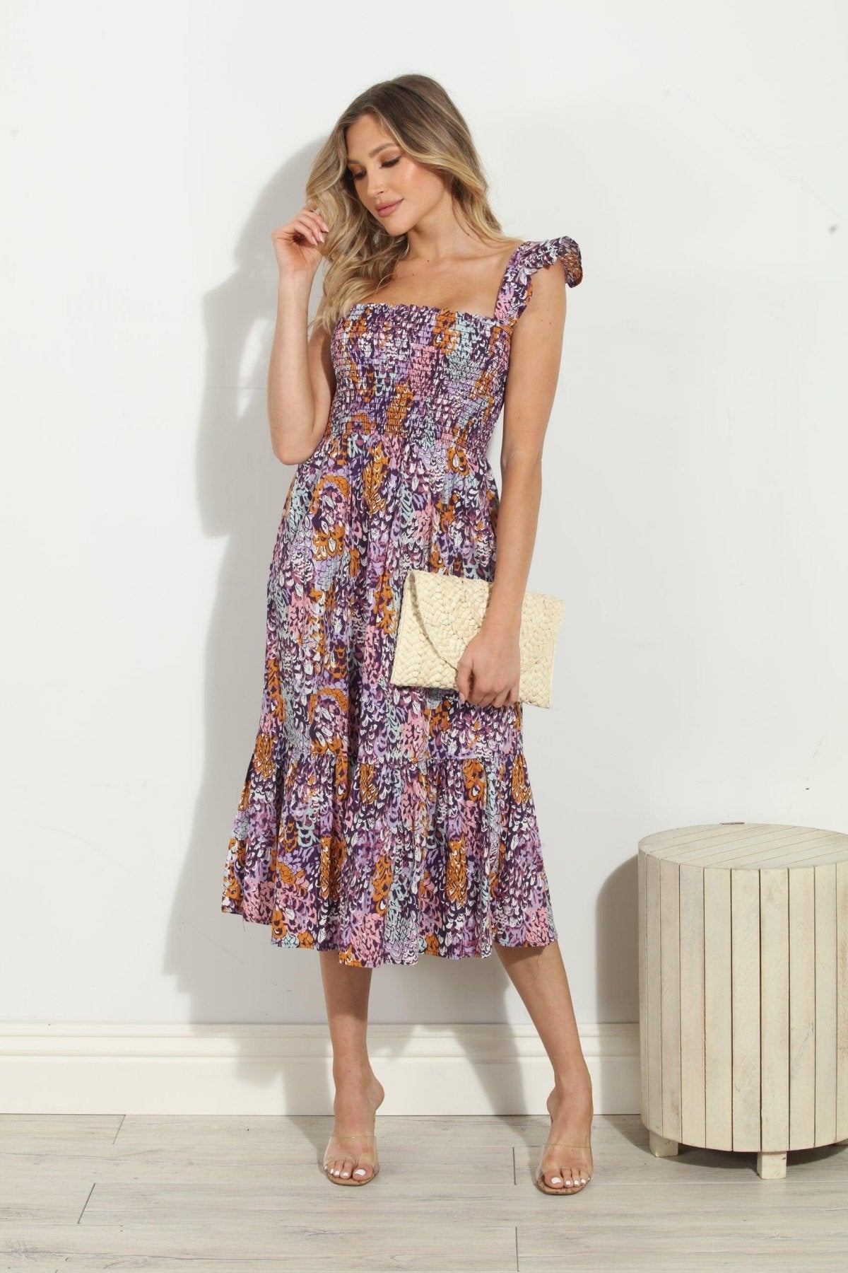 Ryland Smocked Midi Dress-FINAL SALE