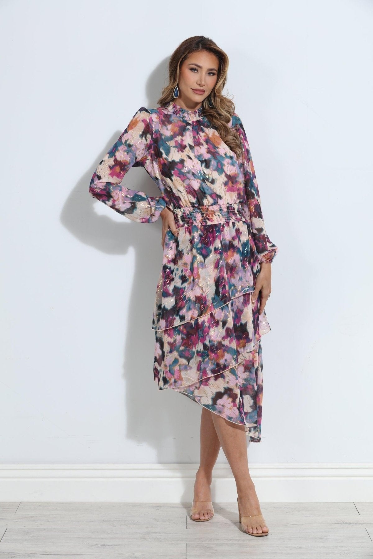 Lee Long Sleeve Tiered Ruffle Maxi Dress