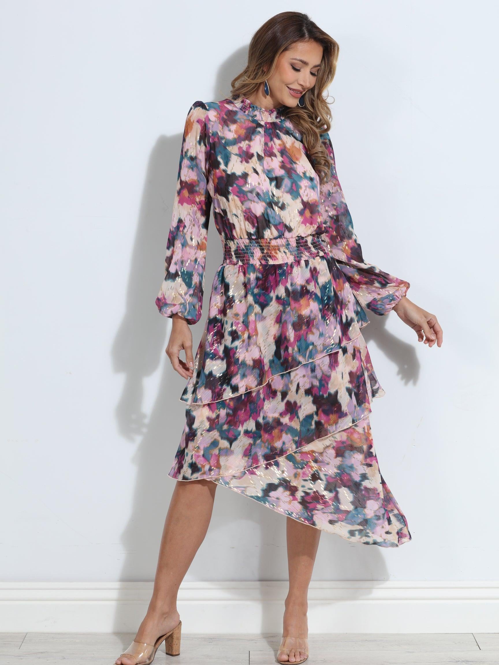 Lee Long Sleeve Tiered Ruffle Maxi Dress