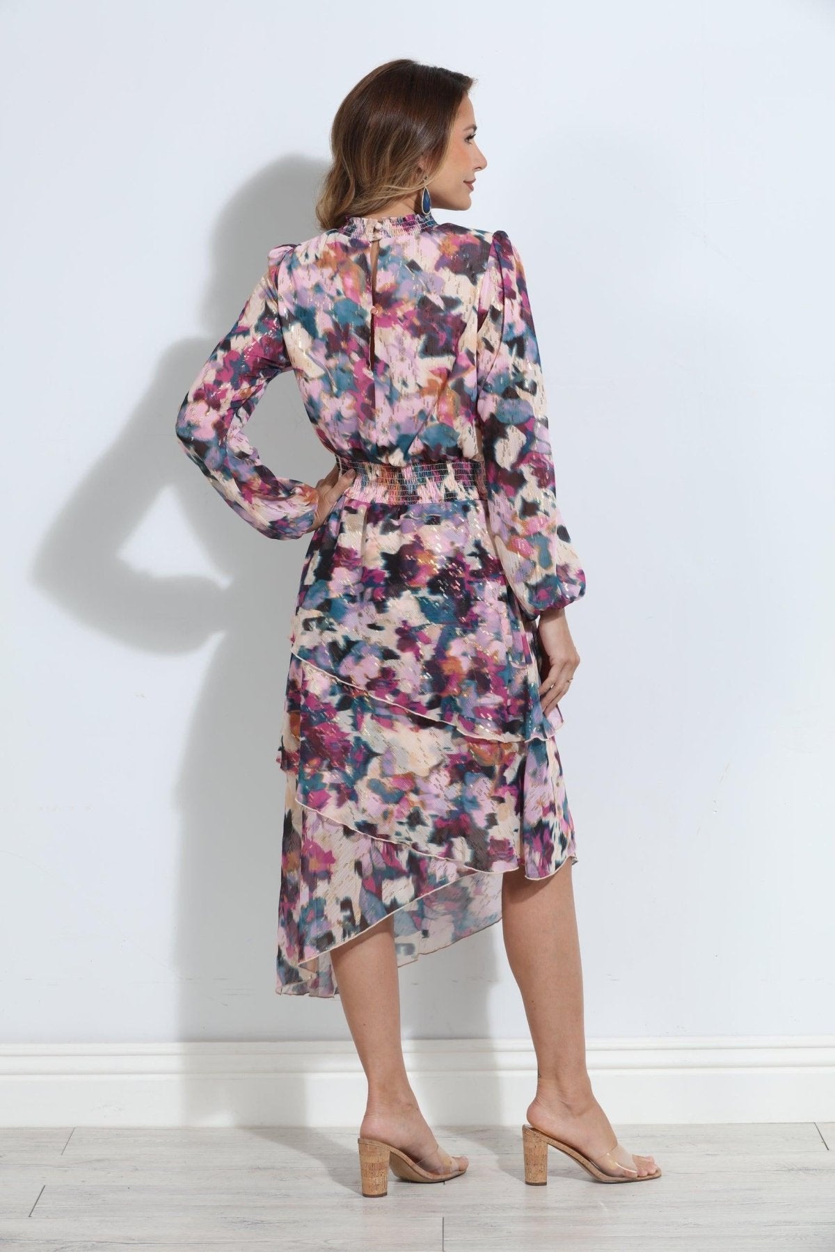 Lee Long Sleeve Tiered Ruffle Maxi Dress