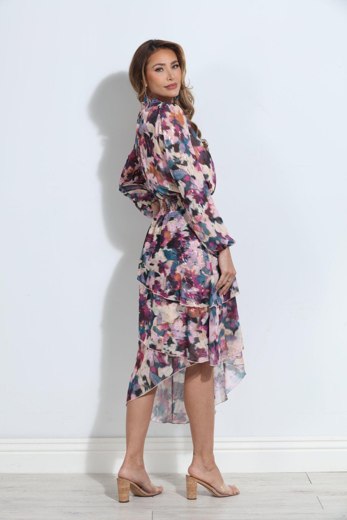 Lee Long Sleeve Tiered Ruffle Maxi Dress