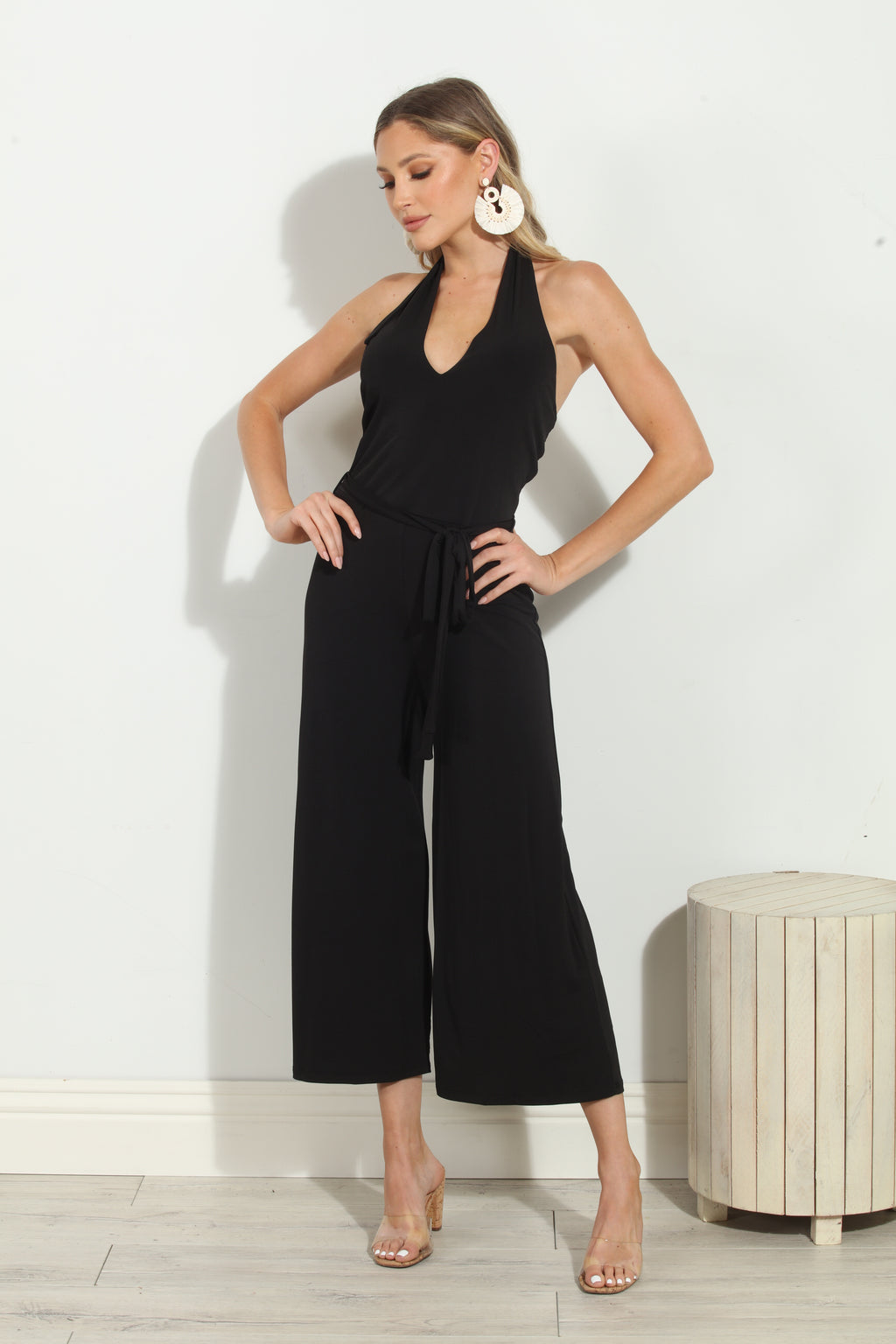 Adjustable Halter Culotte Jumpsuit-FINAL SALE