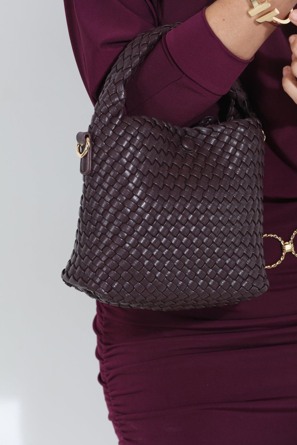 Espresso Woven Handbag-FINAL SALE