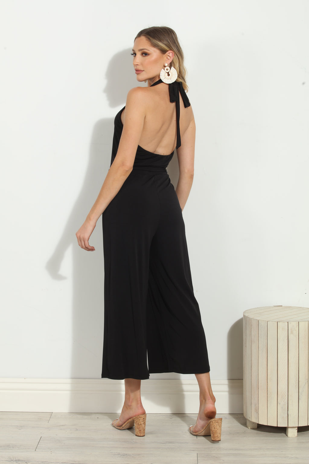 Adjustable Halter Culotte Jumpsuit-FINAL SALE