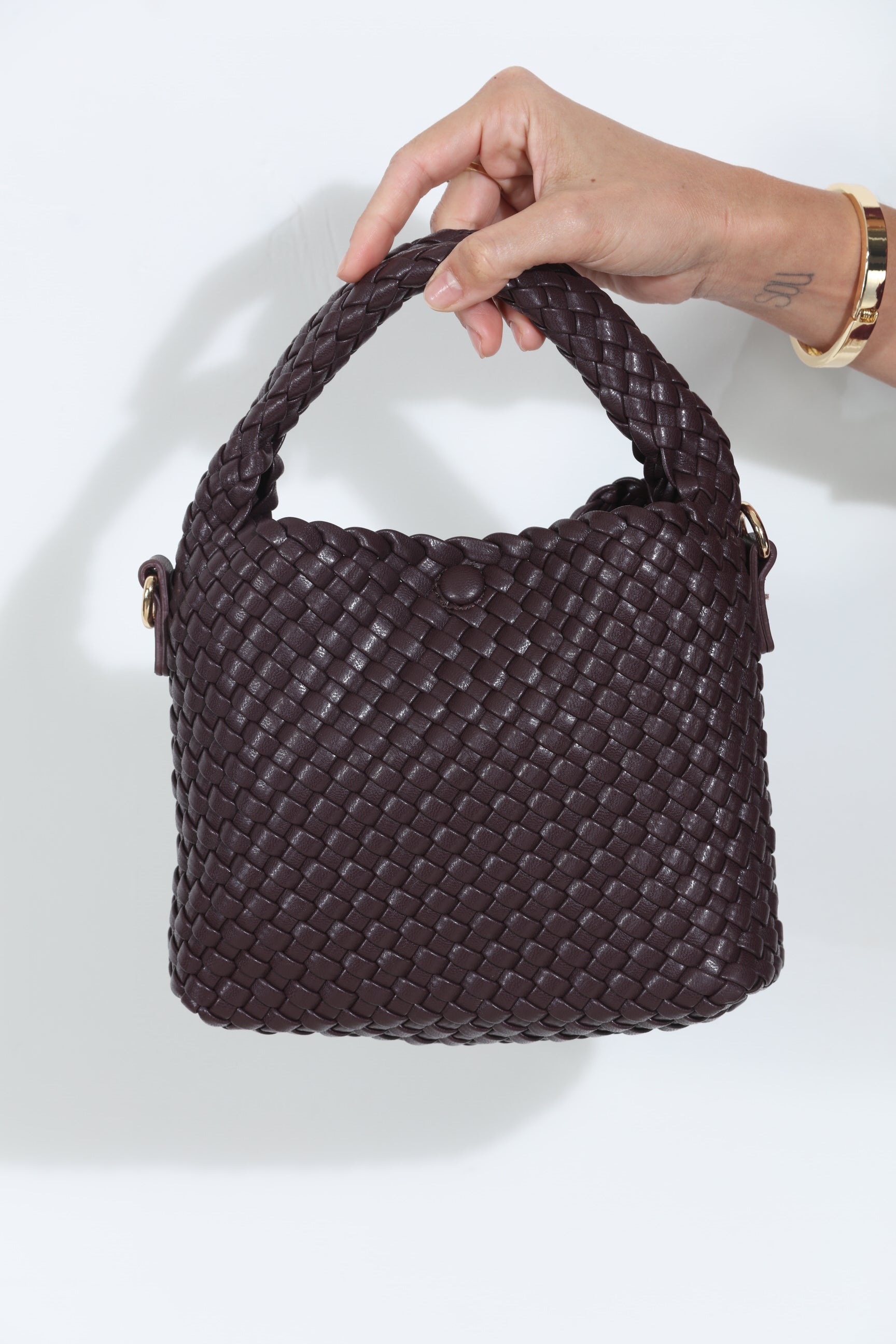 Espresso Woven Handbag-FINAL SALE