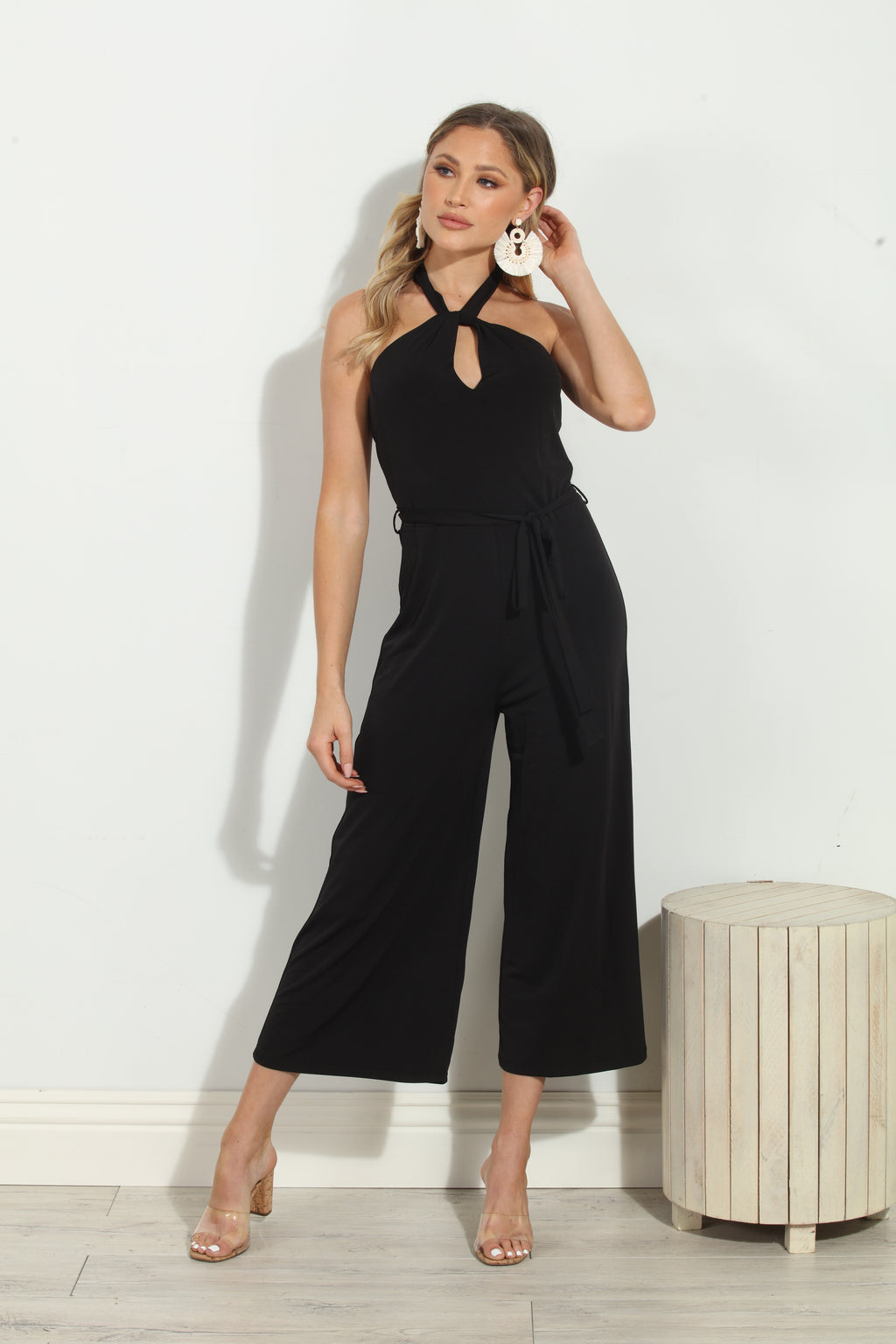 Adjustable Halter Culotte Jumpsuit-FINAL SALE