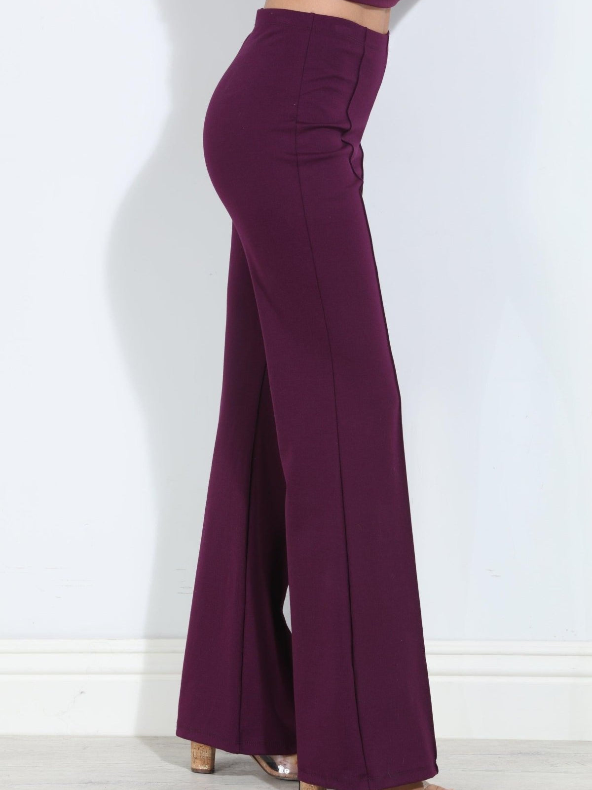 Plum Ponti Flare Leg Pants-BEST SELLER