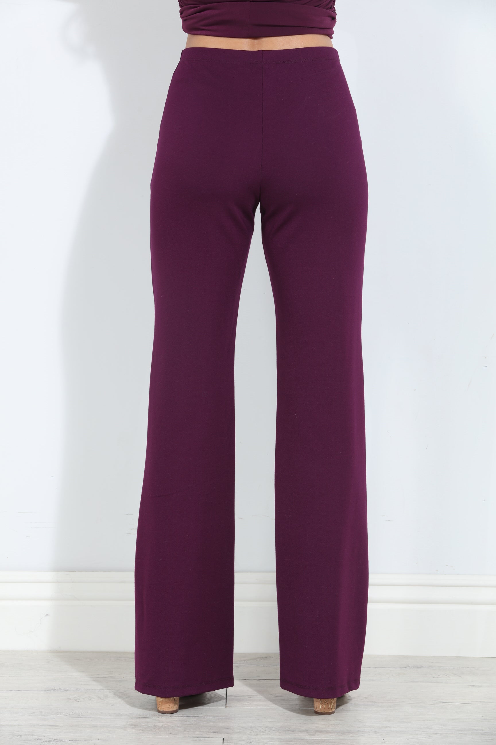 Plum Ponti Flare Leg Pants-BEST SELLER