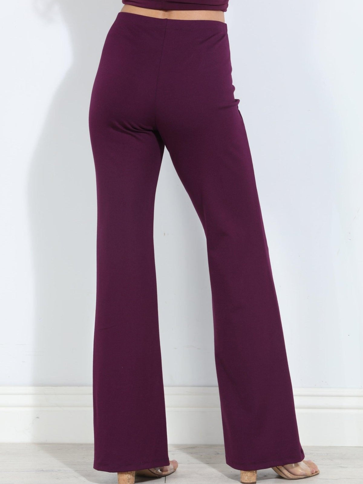 Plum Ponti Flare Leg Pants-BEST SELLER
