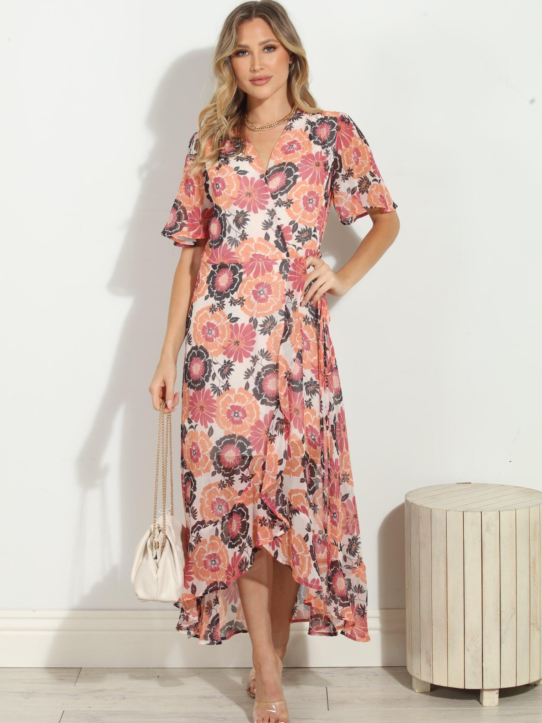 Lucy Chiffon Wrap Dress-FINAL SALE