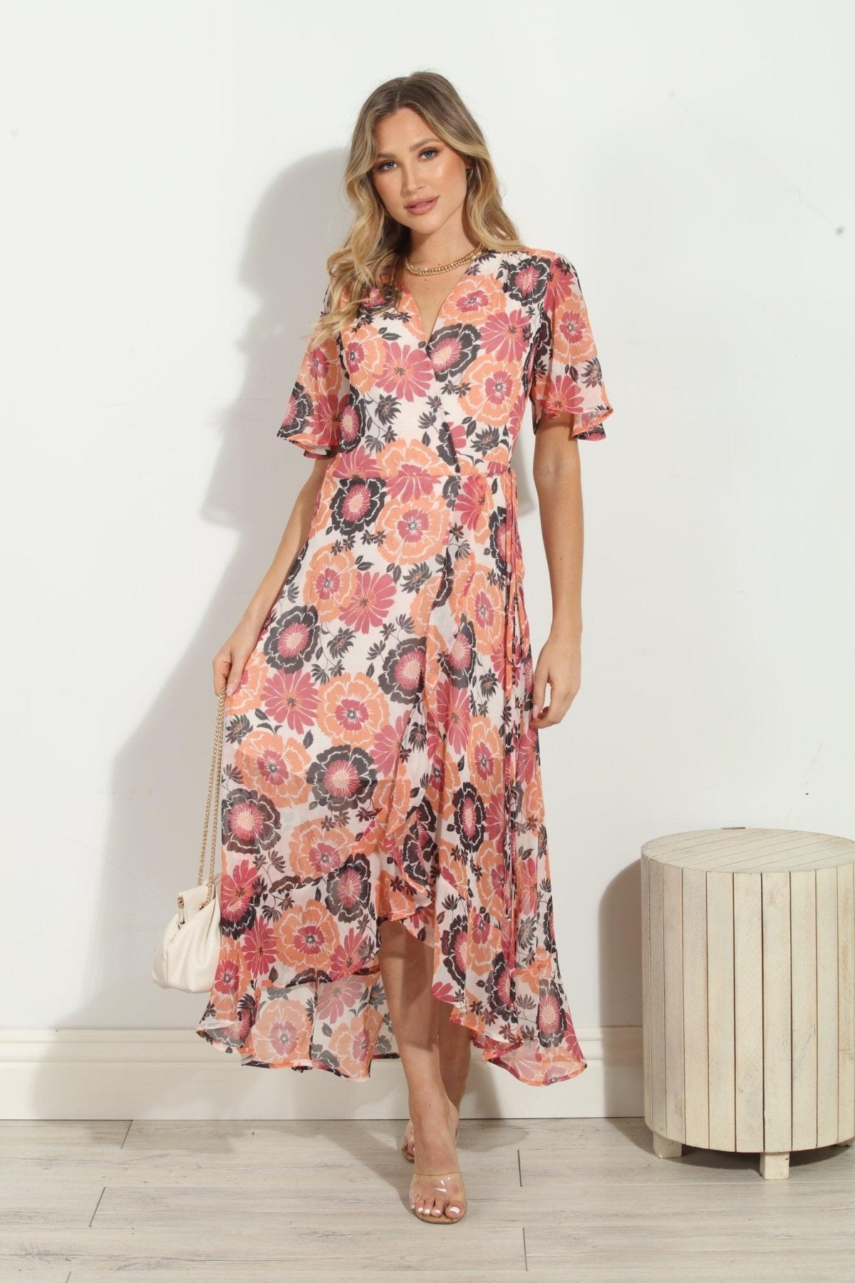 Lucy Chiffon Wrap Dress-FINAL SALE